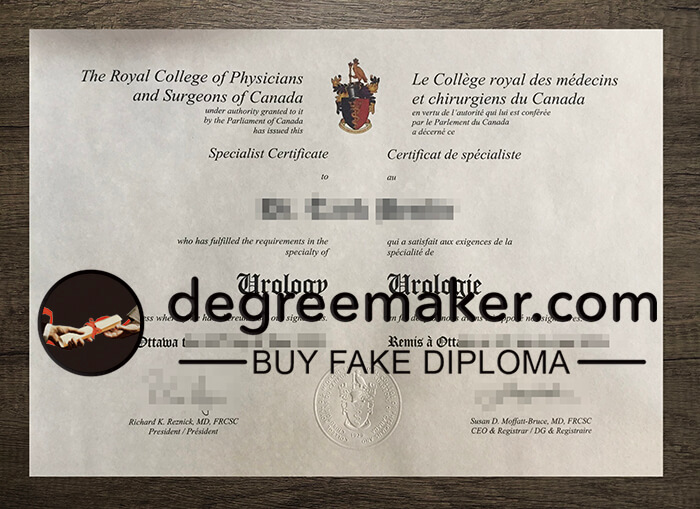 buy fake Royal College of Physicians and Surgeons of Canada certificate
